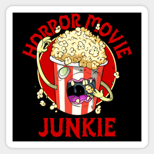 Scary Movie Loving Cute Popcorn Sticker